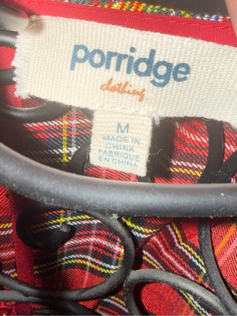 Porridge by anthropologie Red holiday Sleeveless plaid Mini Dress with Ruffle - Picture 8 of 8